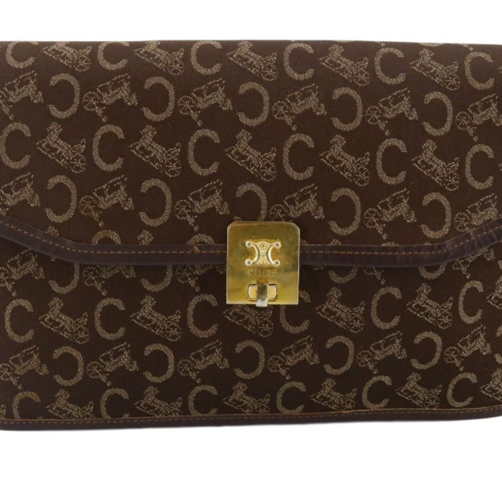 Celine Dark Brown Monogram Macadam second bag Vintage EUC